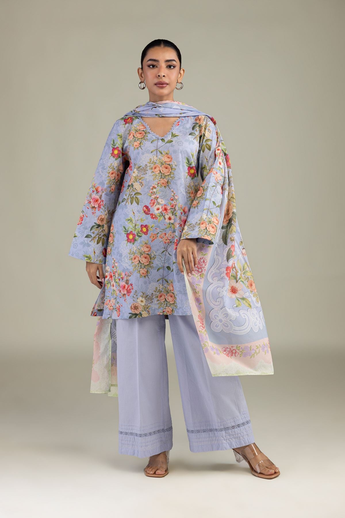Floral Lawn Dupatta