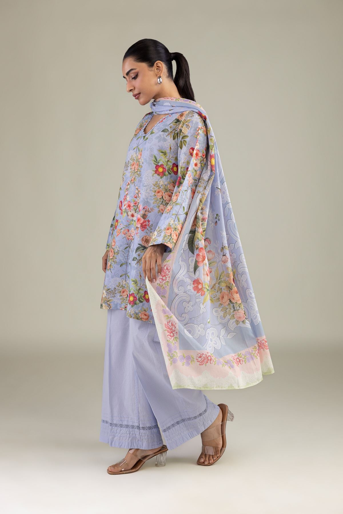 Floral Lawn Dupatta