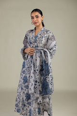 Gray Lawn Dupatta