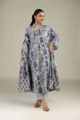 Gray Lawn Dupatta