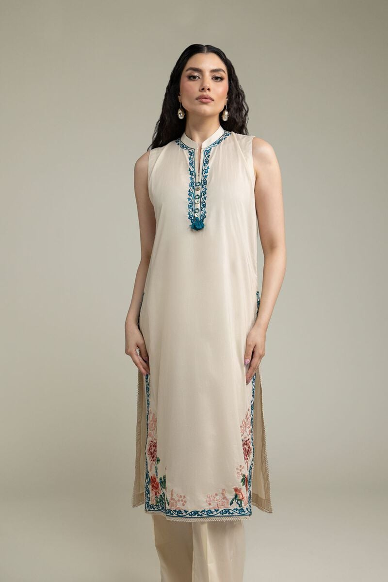 Floral Sleeveless Kurta