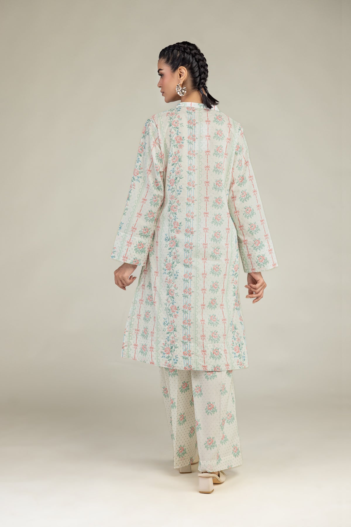 Floral V-Neck Kurta