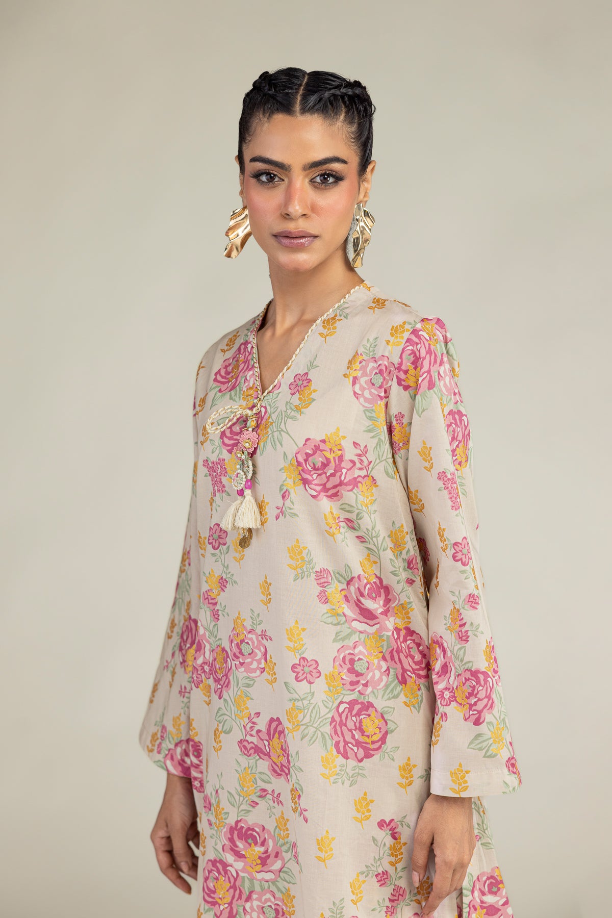 Floral Cambric Kurta