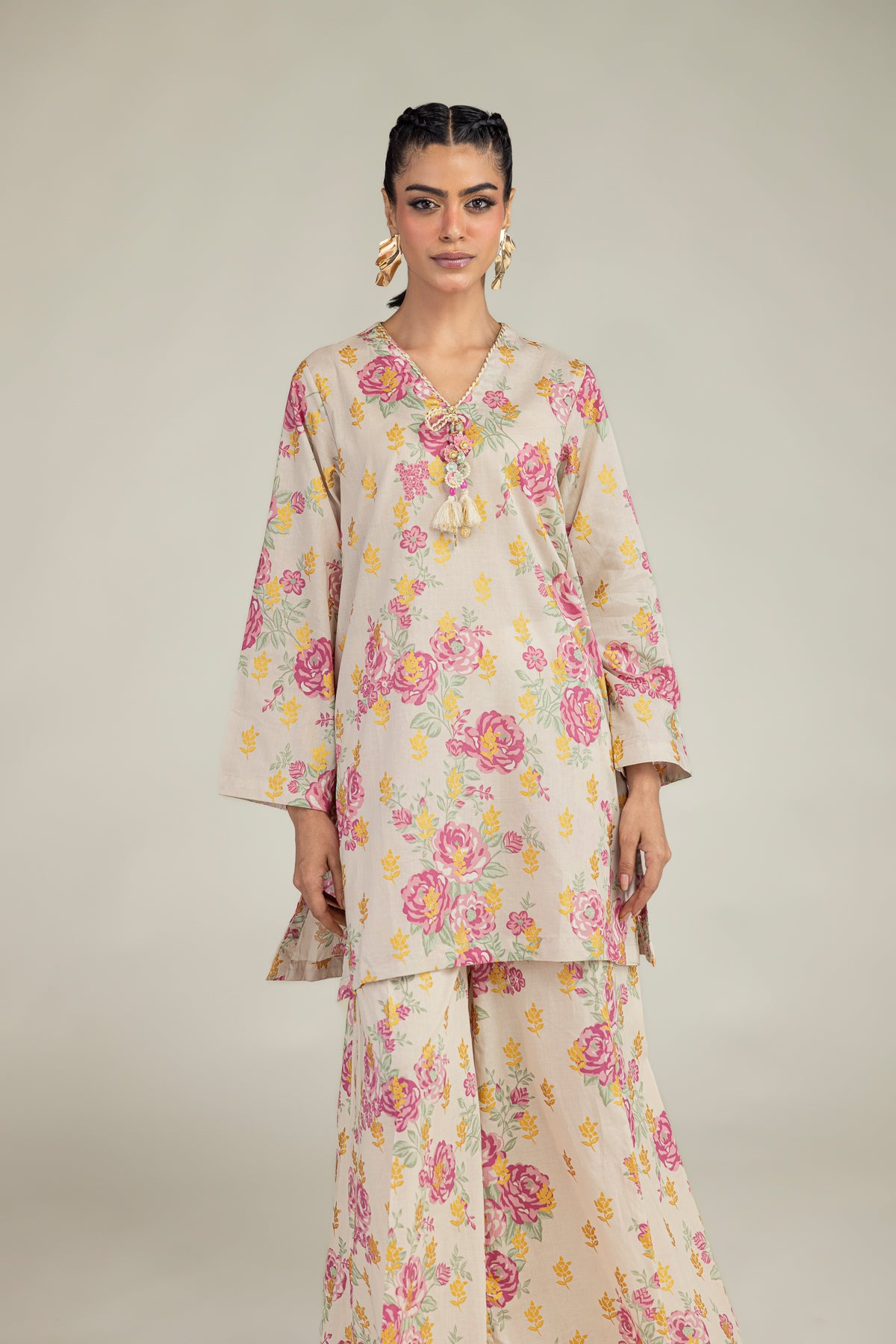 Floral Cambric Kurta