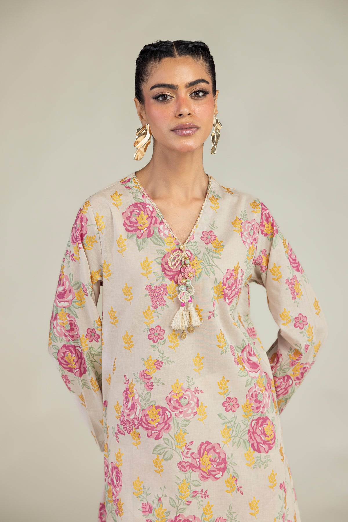 Floral Cambric Kurta