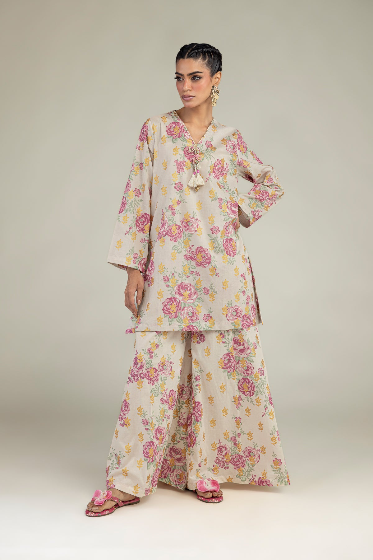 Floral Cambric Kurta