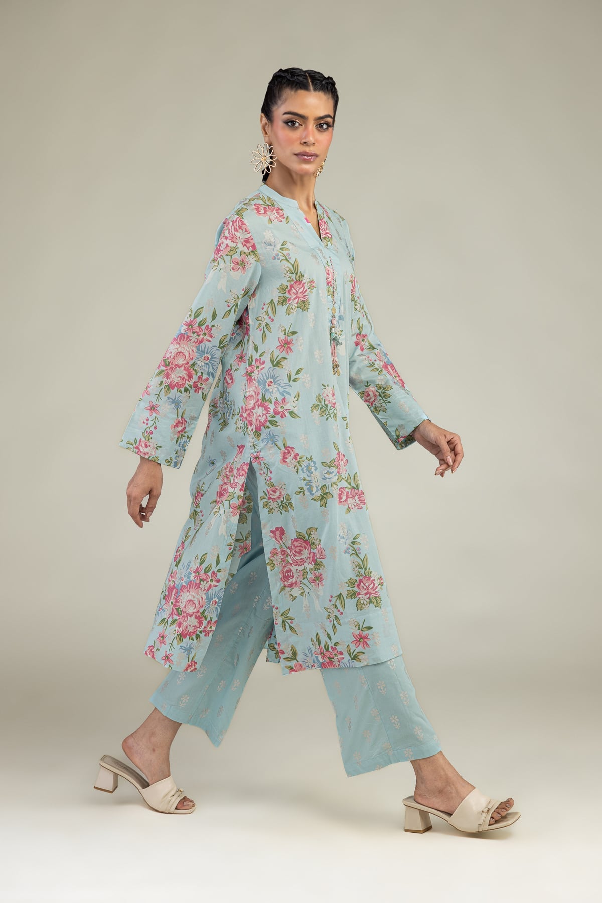 Floral Blue Pants