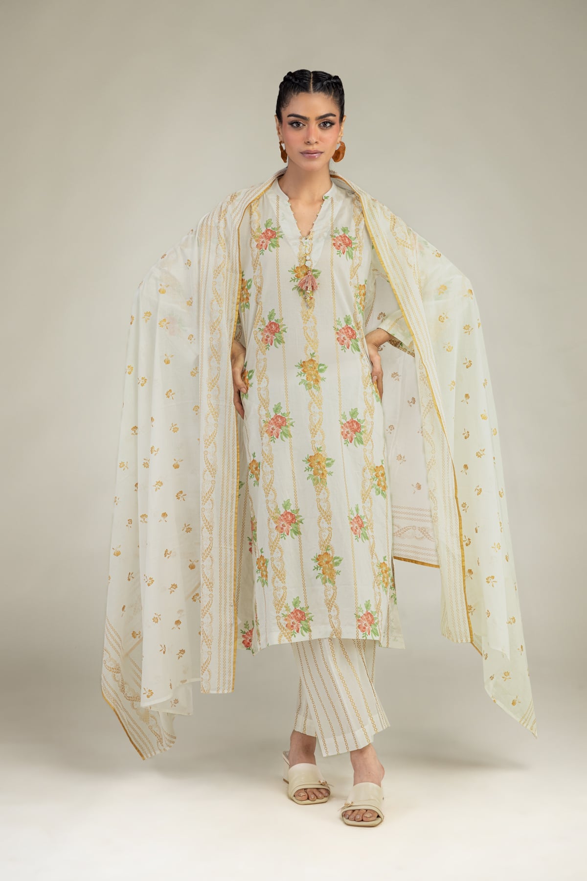 Floral Lawn Dupatta