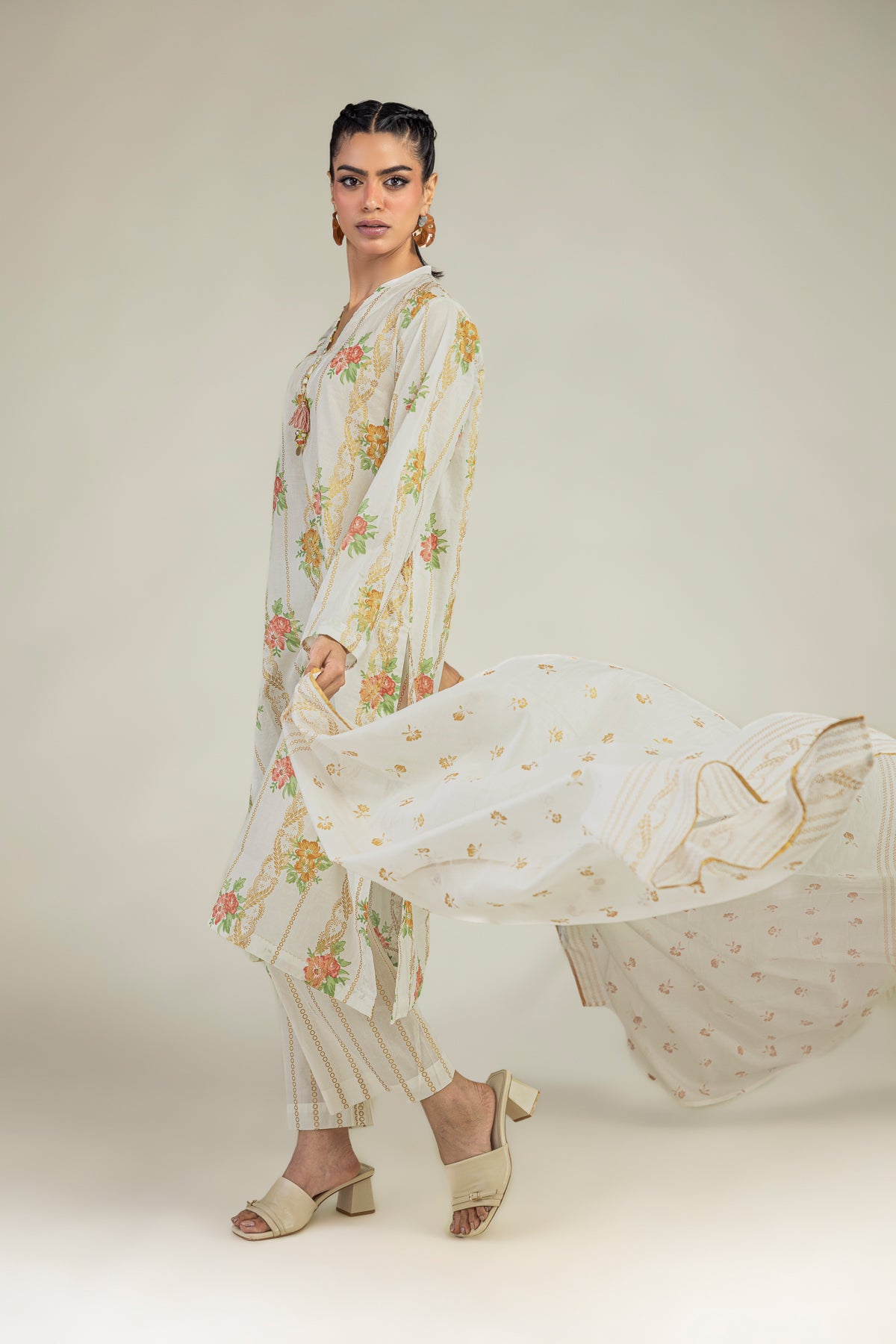 Floral Lawn Dupatta
