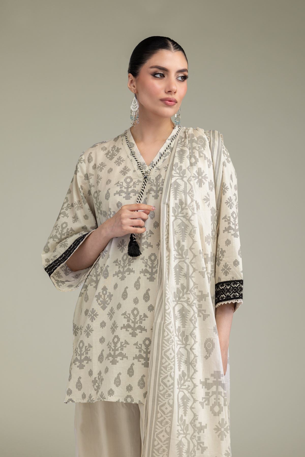 Lawn V-Neck Kurta