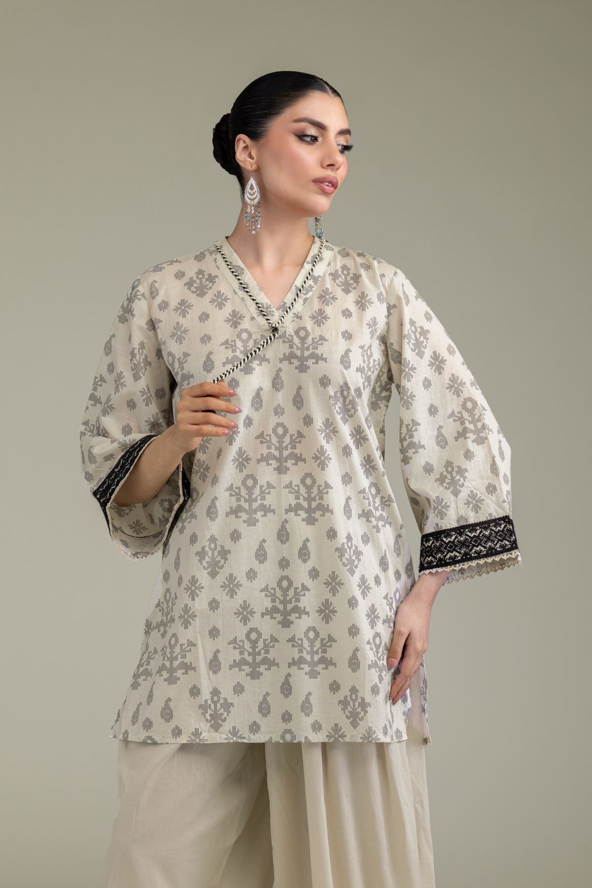 Lawn V-Neck Kurta