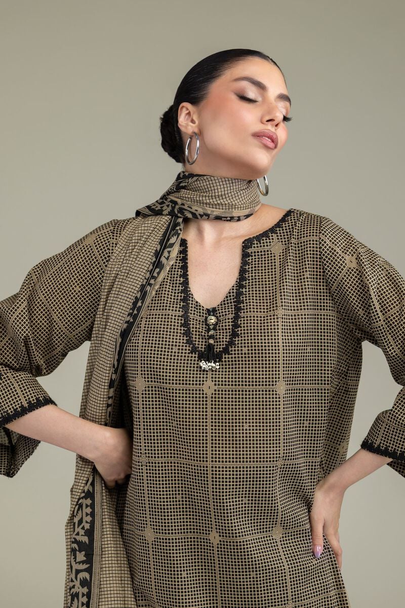 Beige Lawn Dupatta