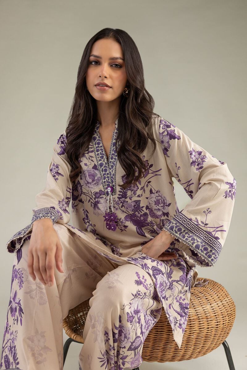 Floral V-Neck Kurta