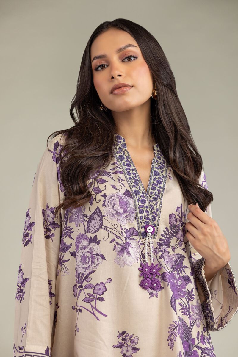 Floral V-Neck Kurta