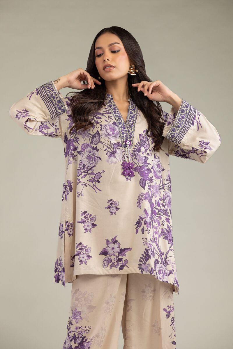 Floral V-Neck Kurta