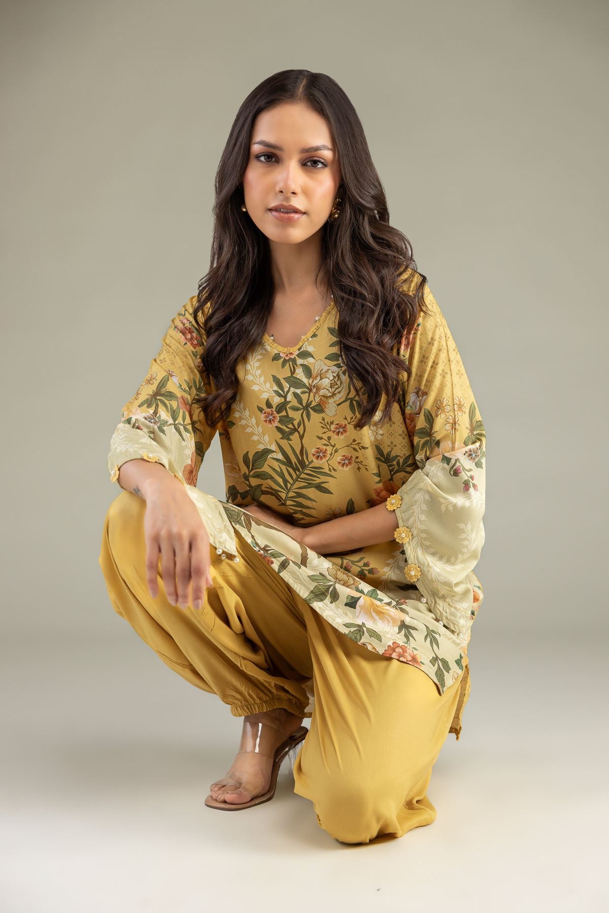 Short Floral Kurta