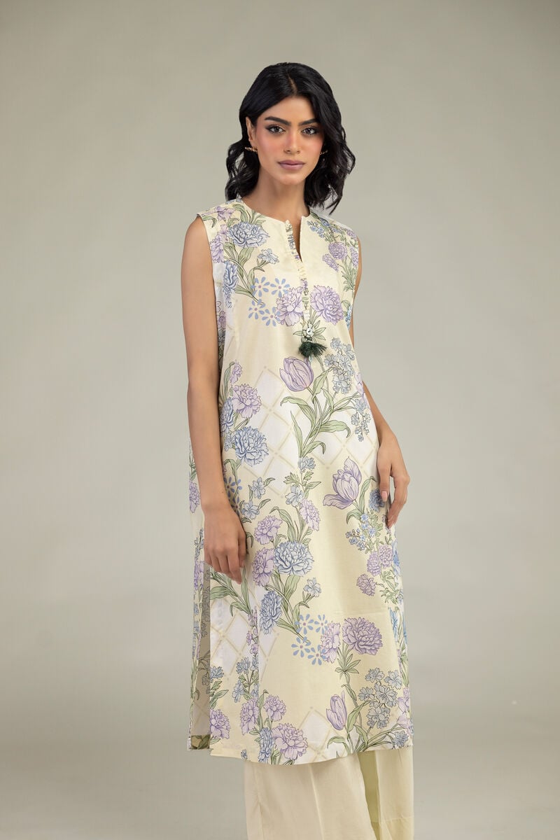 Floral Sleeveless Kurta