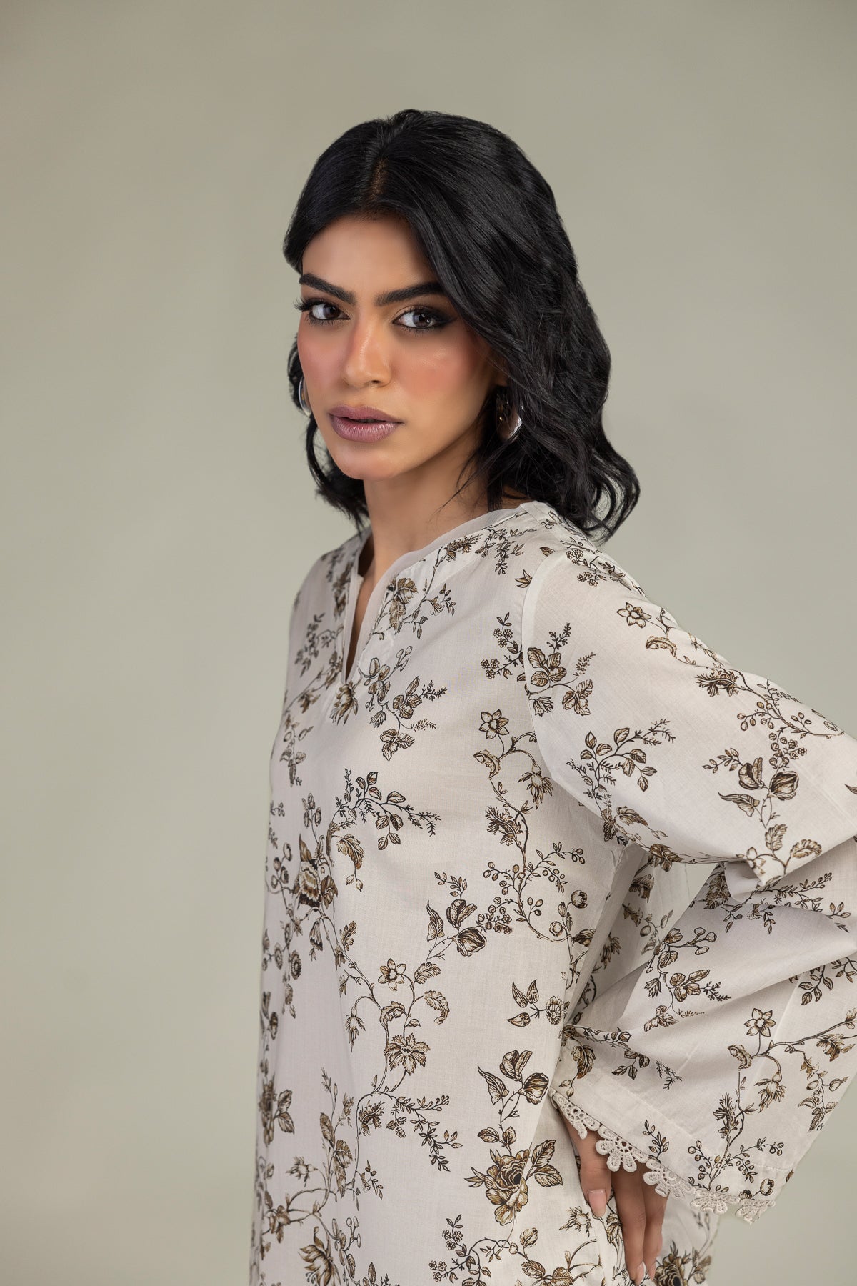 Floral Cambric Kurta