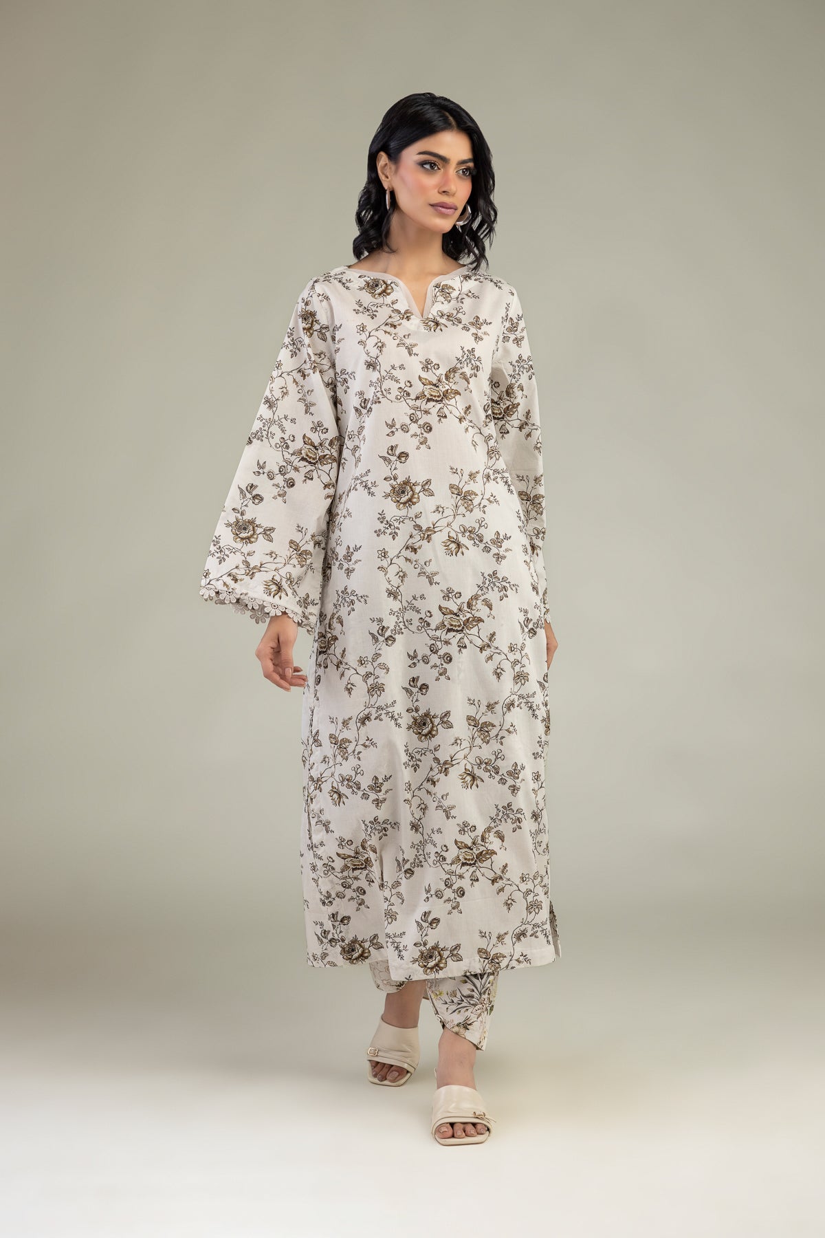 Floral Cambric Kurta