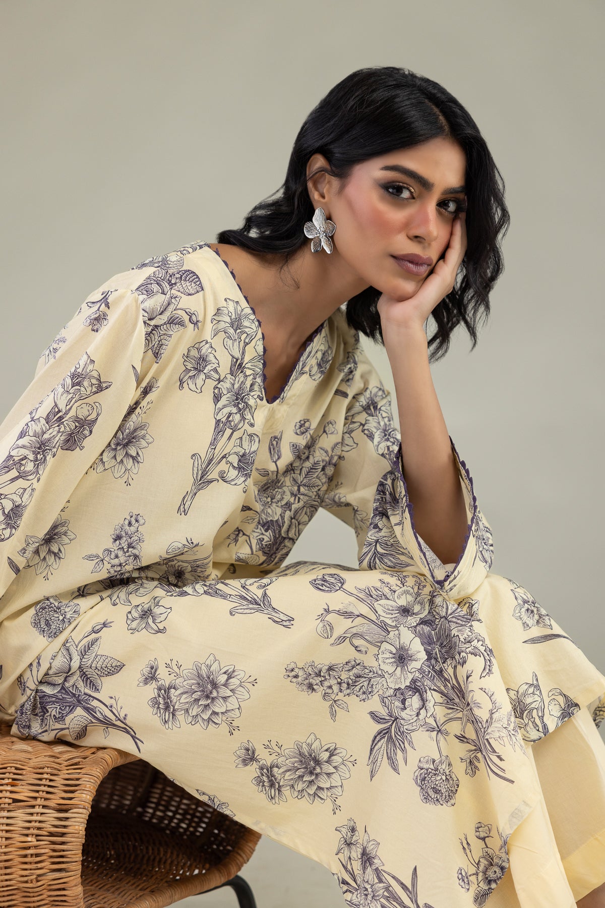 Long Floral Kurta
