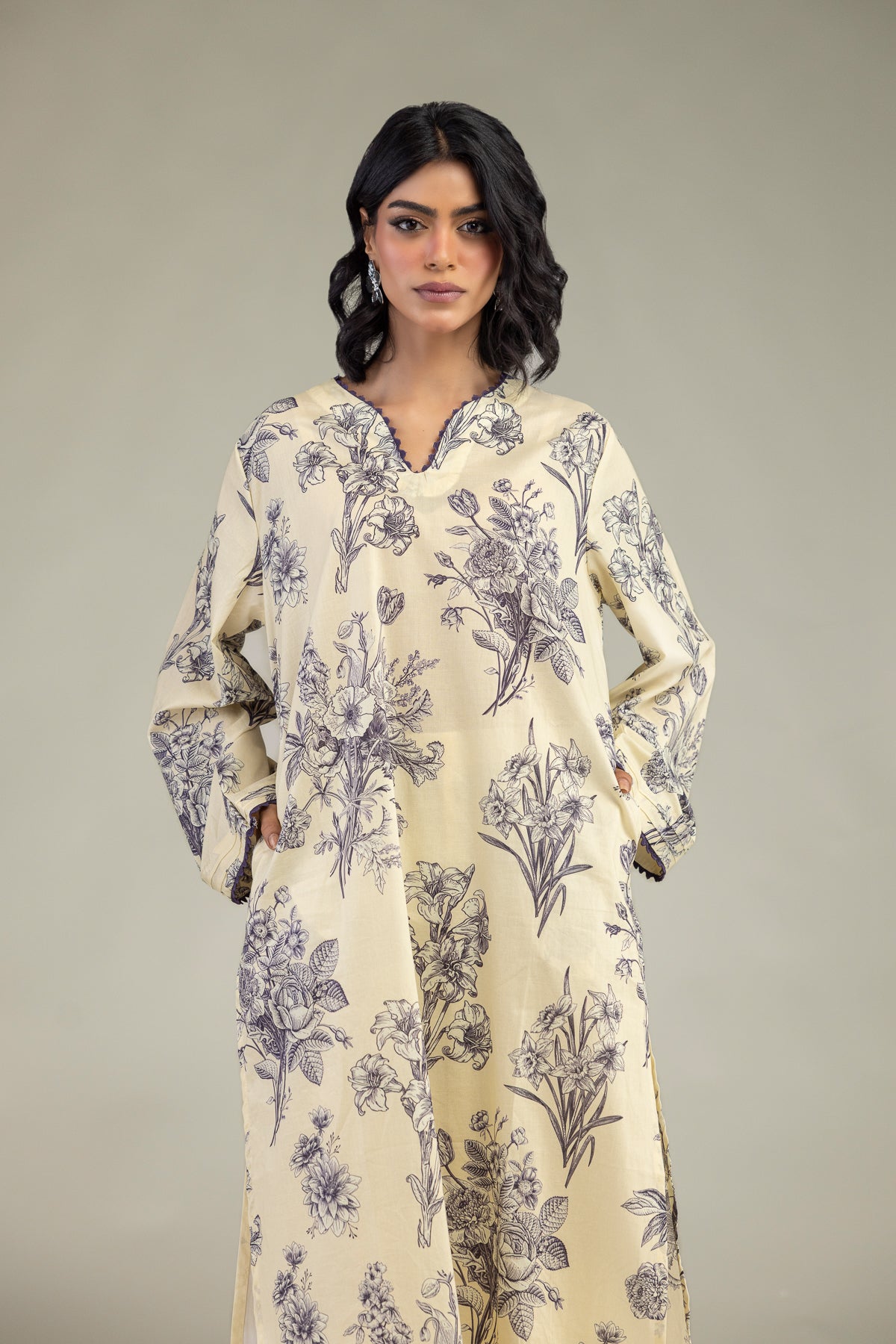 Long Floral Kurta