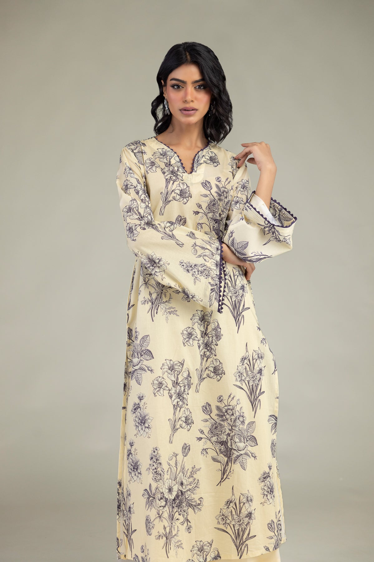 Long Floral Kurta
