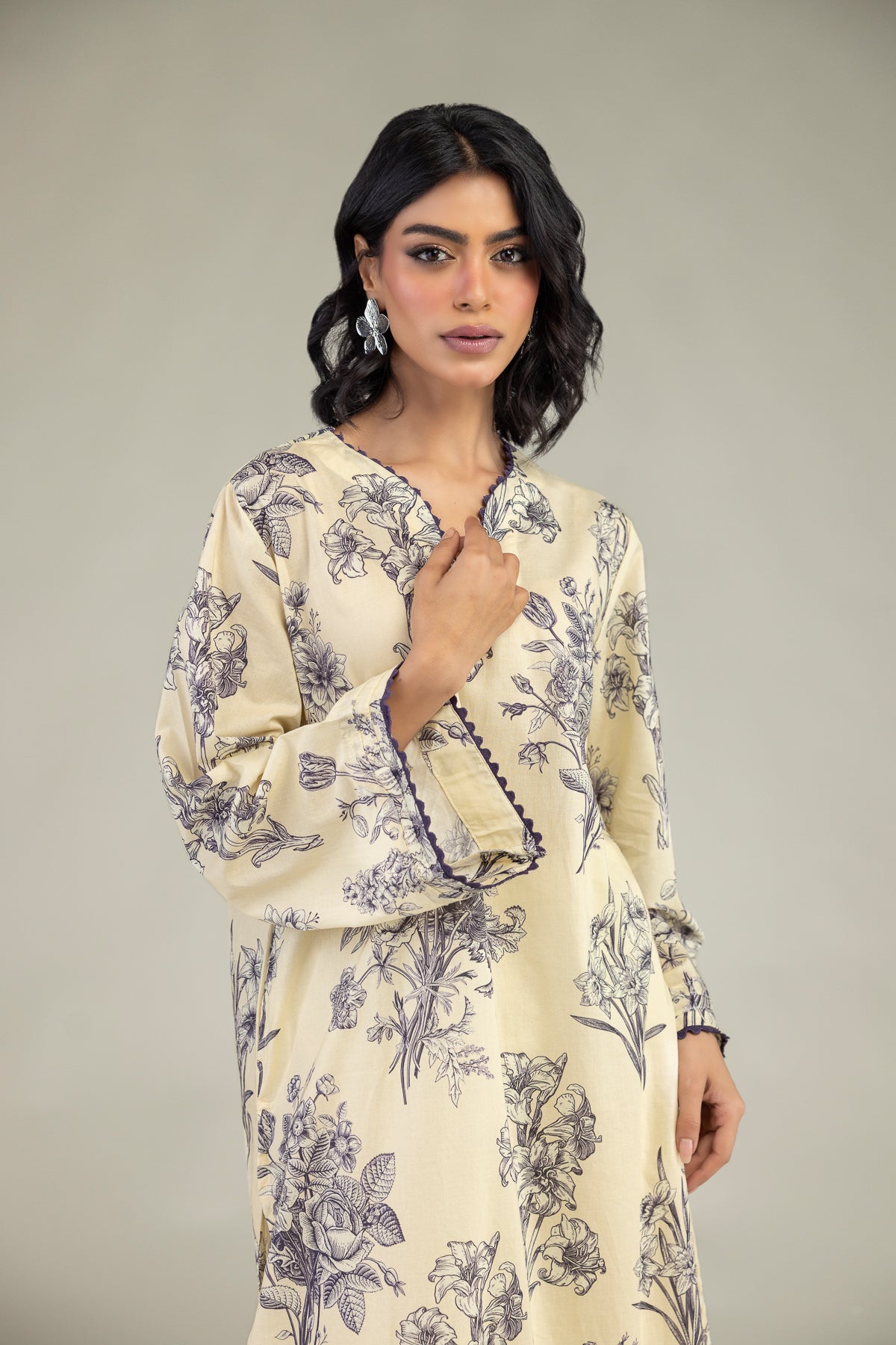 Long Floral Kurta