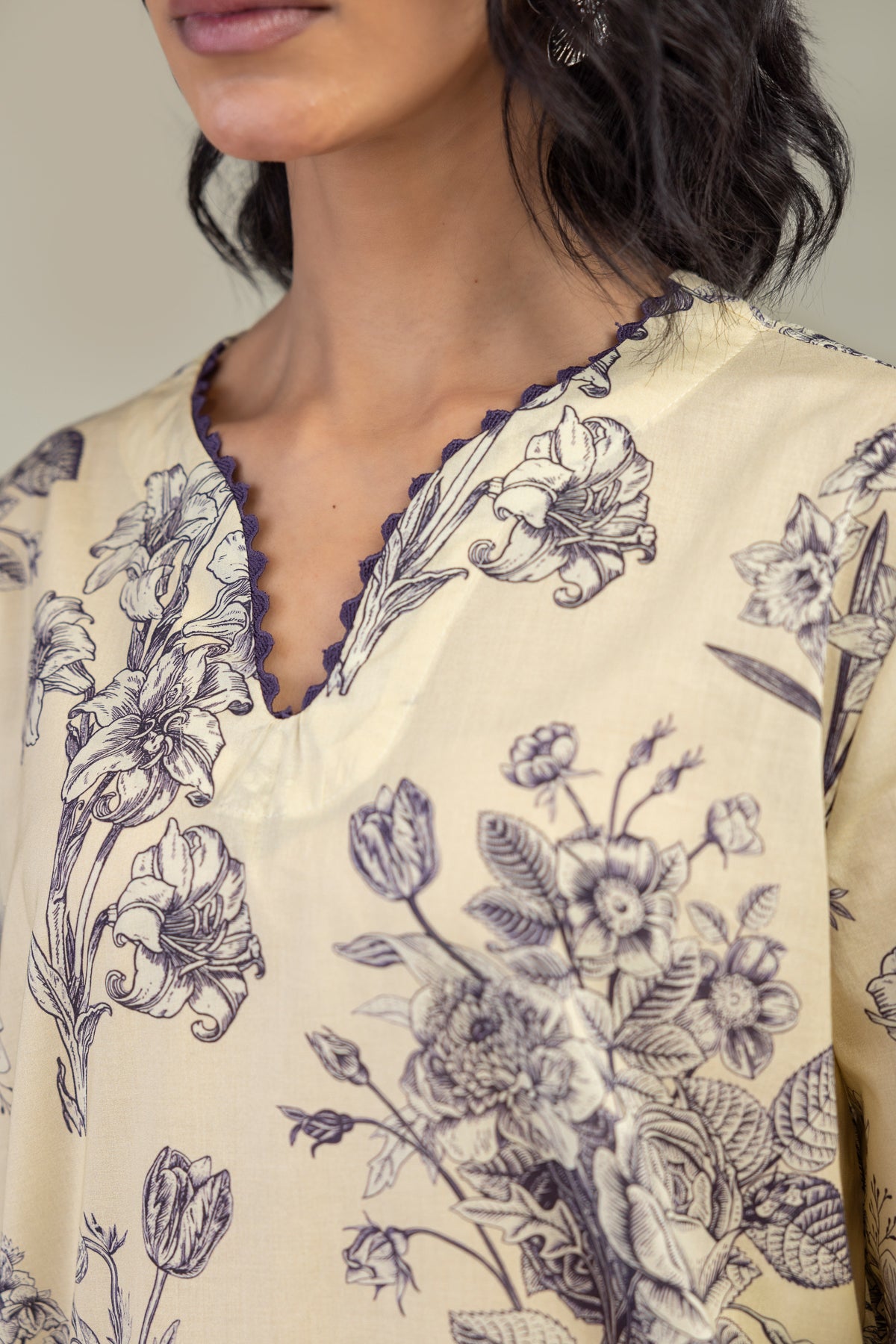 Long Floral Kurta