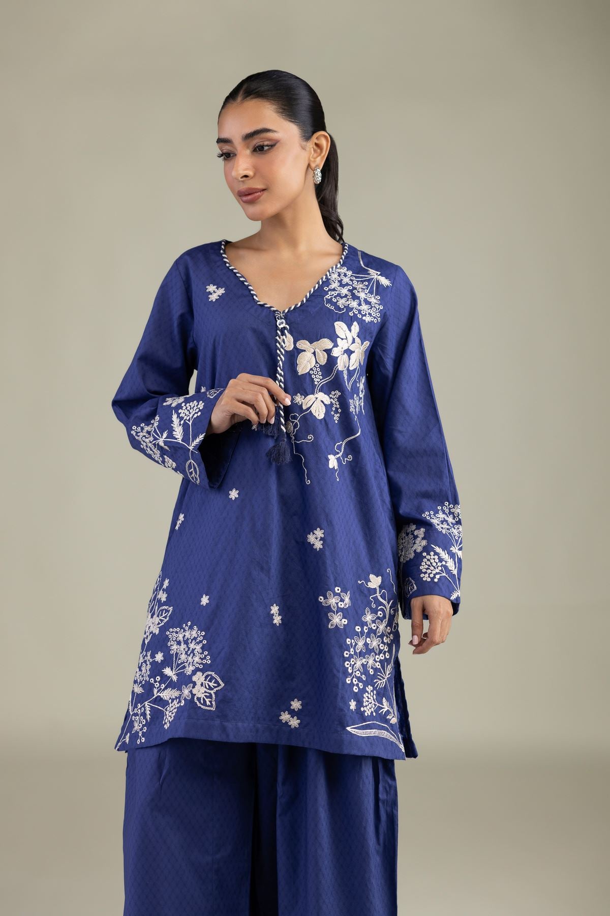 Cotton Navy Kurta