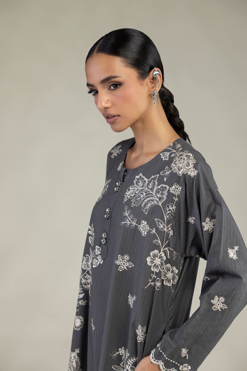 Gray Longline Kurta