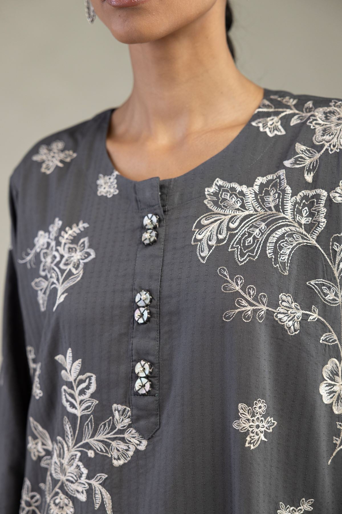 Gray Longline Kurta