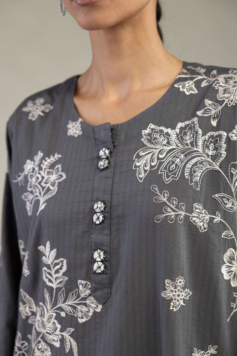 Gray Longline Kurta
