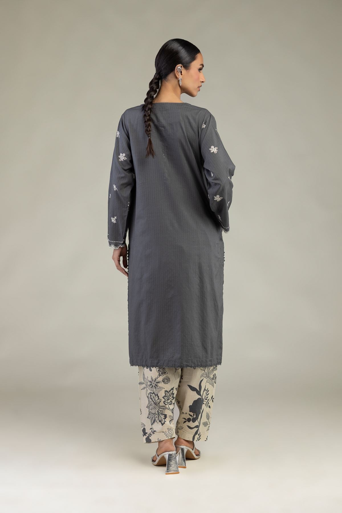 Gray Longline Kurta