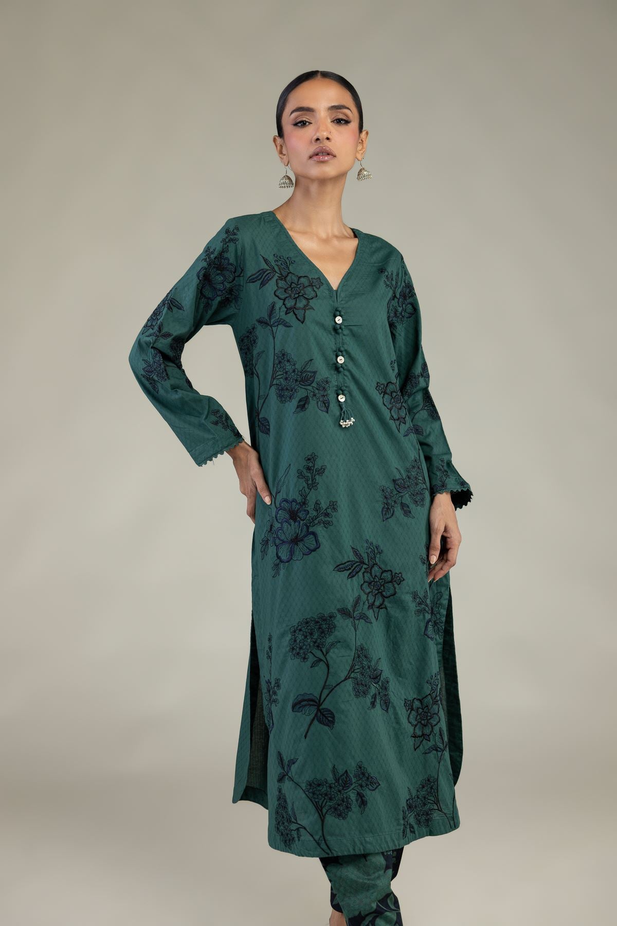 Green Longline Kurta