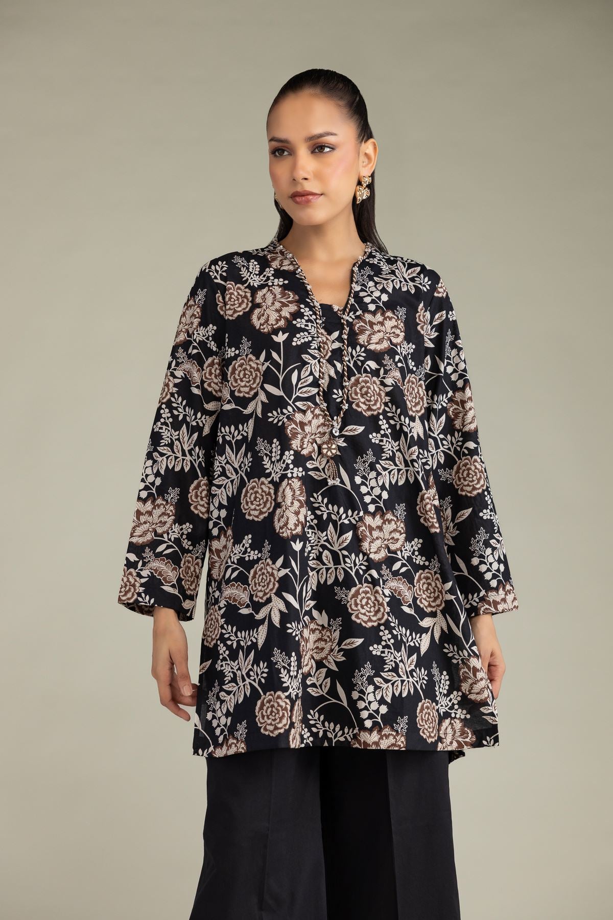 Black Cambric Kurta