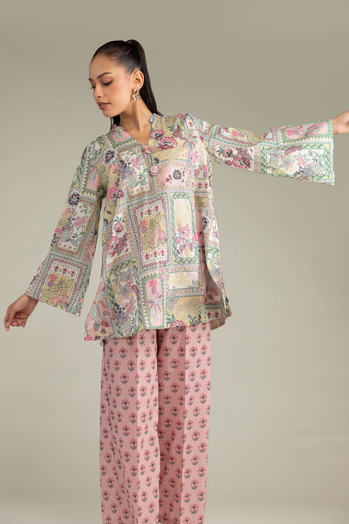 Floral Cambric Kurta