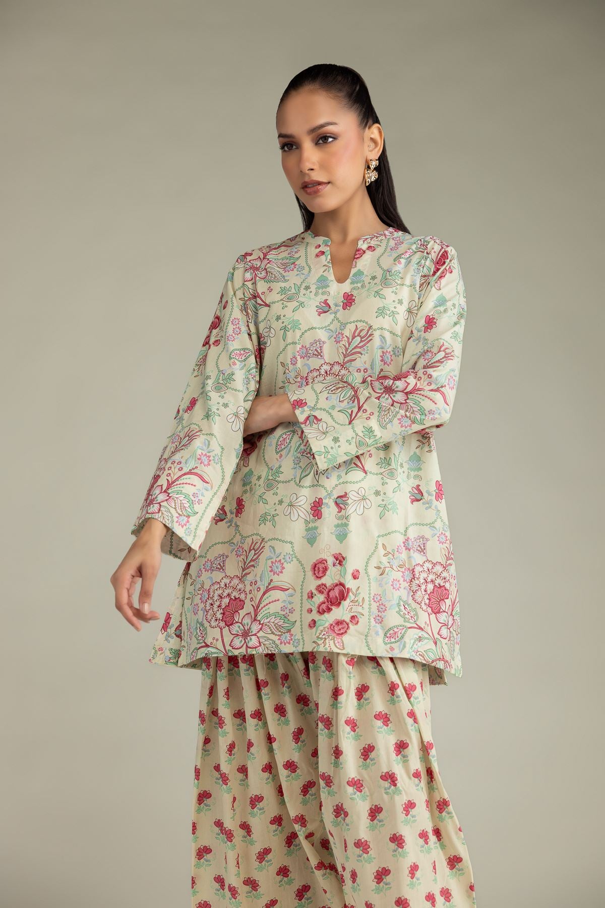Floral Cambric Kurta