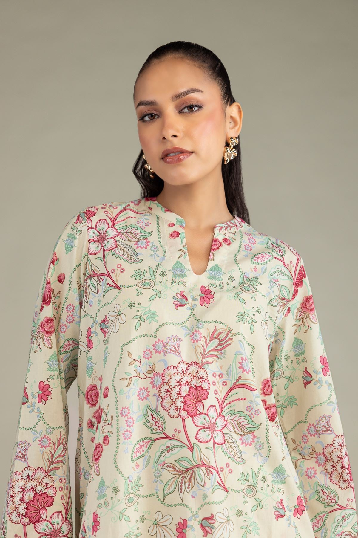 Floral Cambric Kurta
