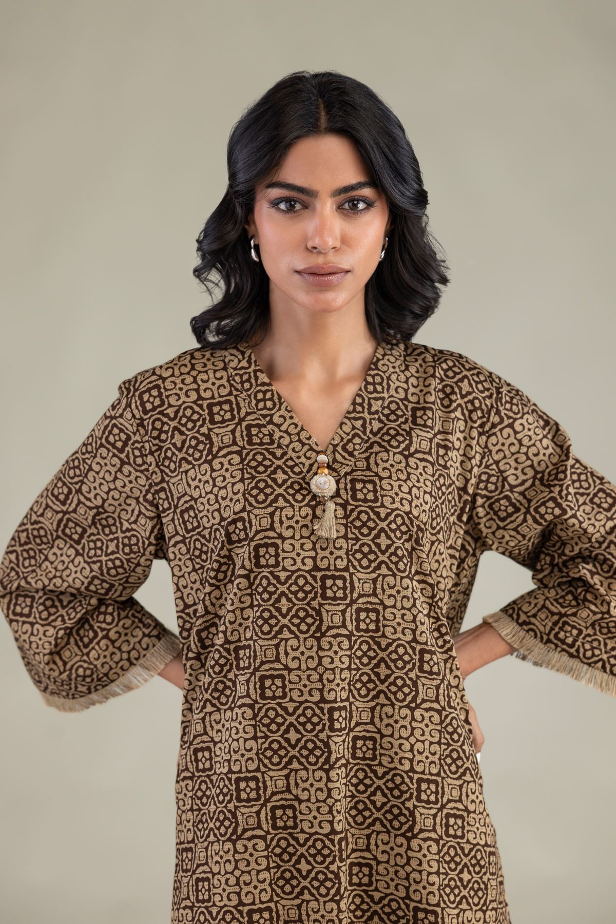 Short V-Neck Kurta