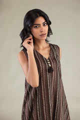 Brown Sleeveless Kurta