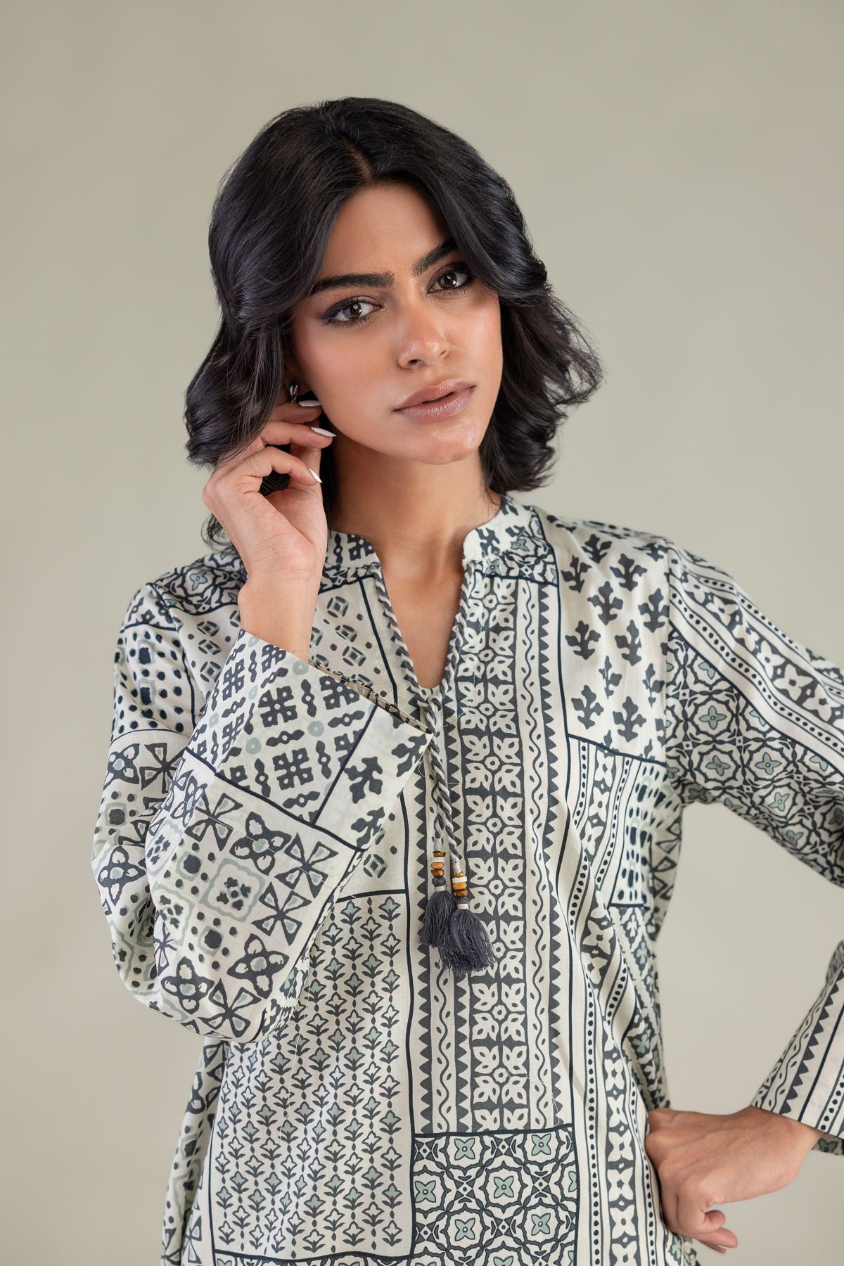 Short V-Neck Kurta
