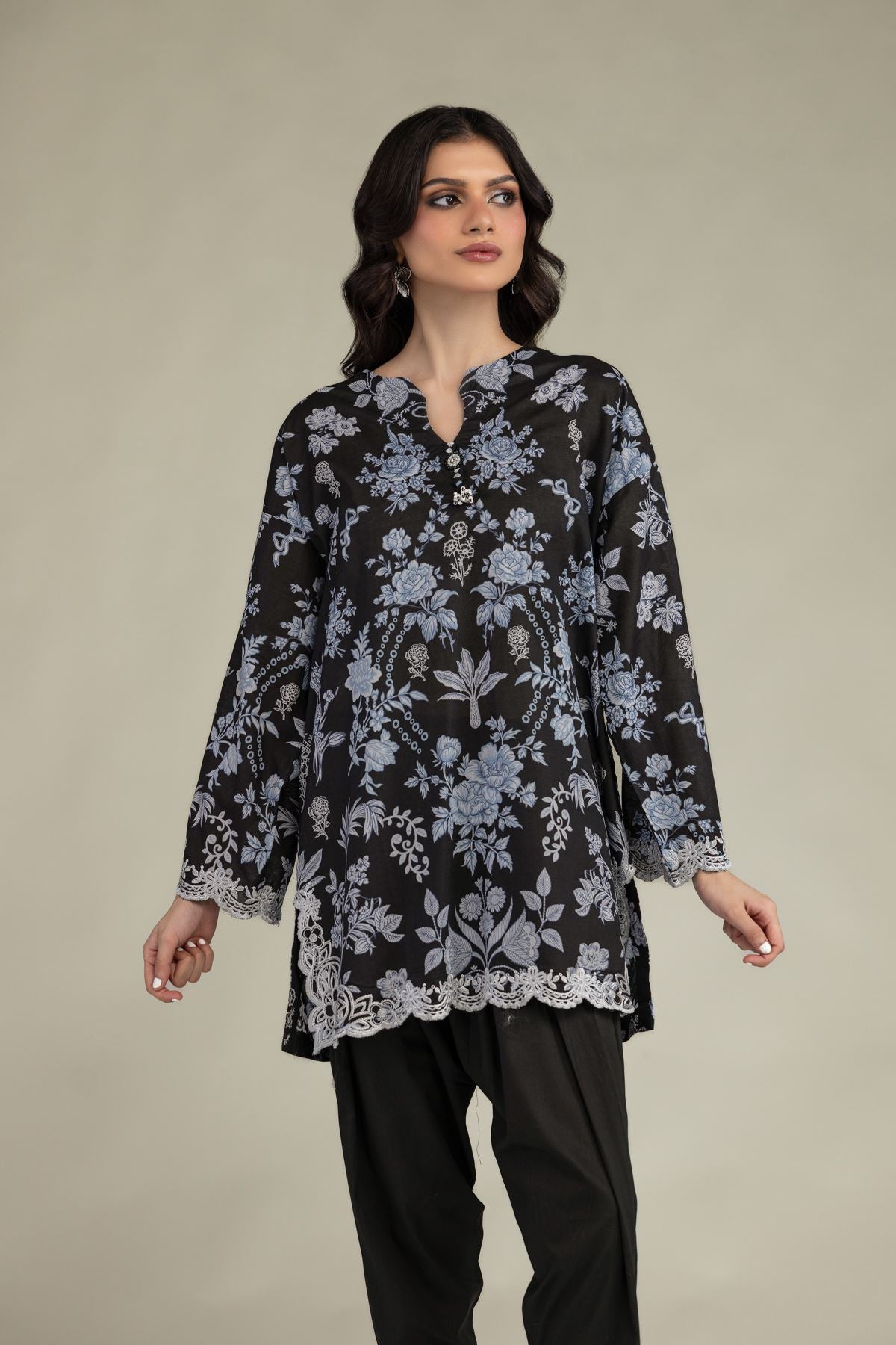 Black Lawn Kurta