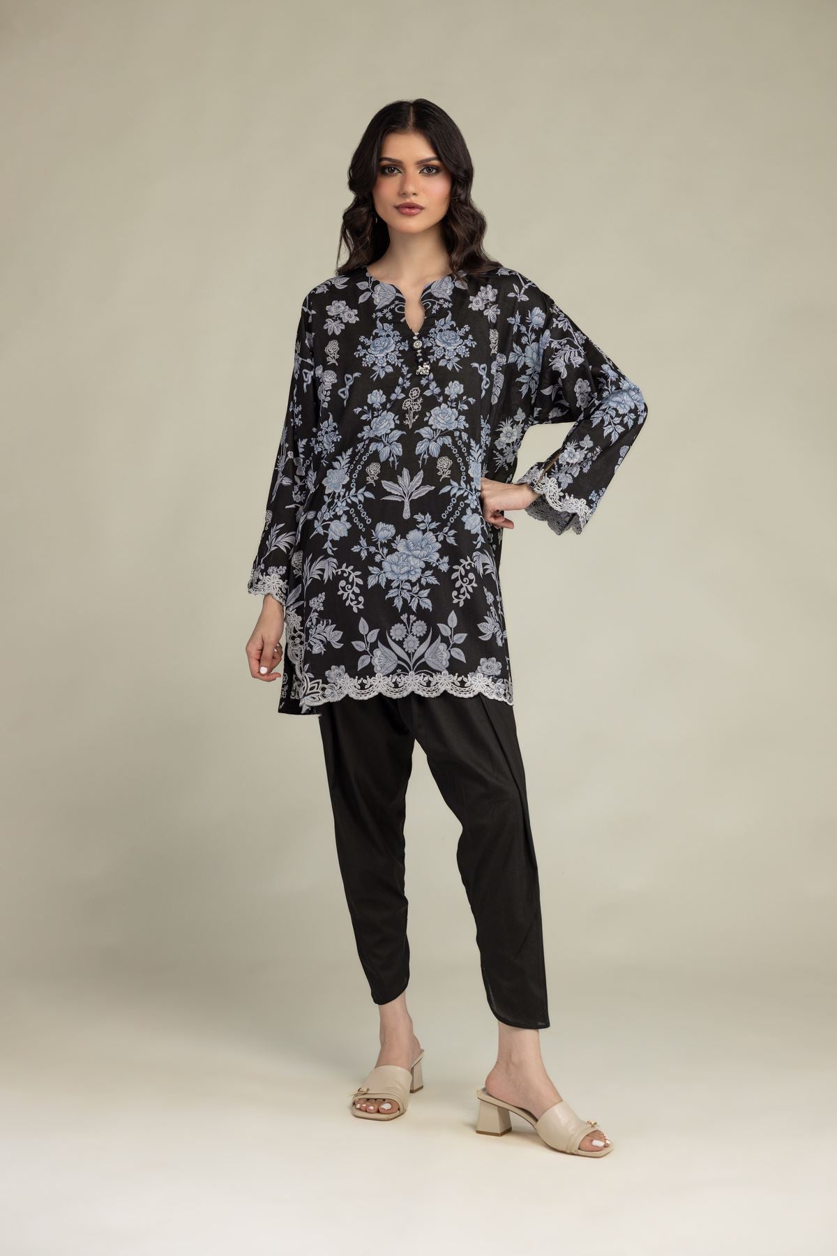 Black Lawn Kurta