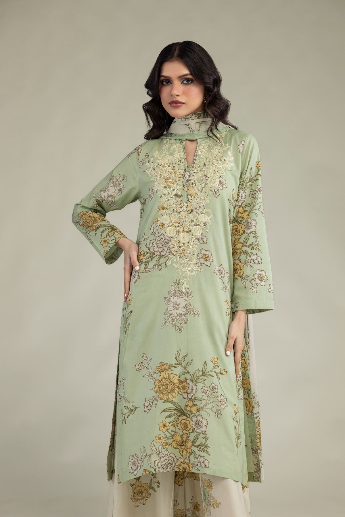 Lawn Floral Kurta