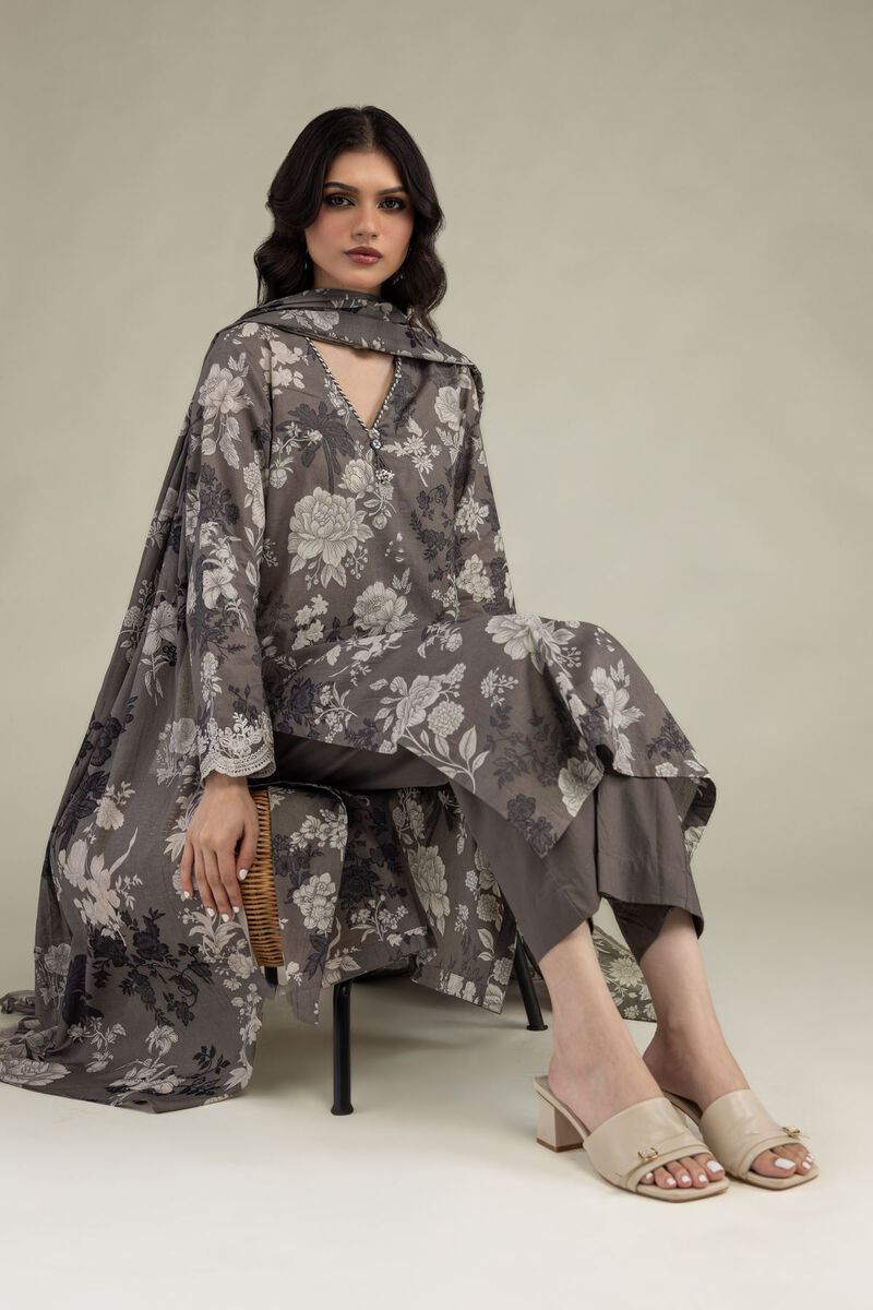 Gray Lawn Kurta