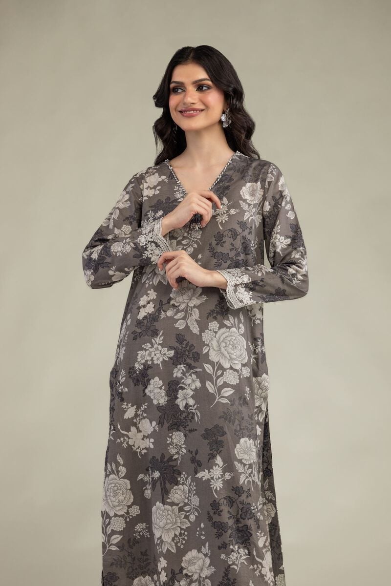 Gray Lawn Kurta