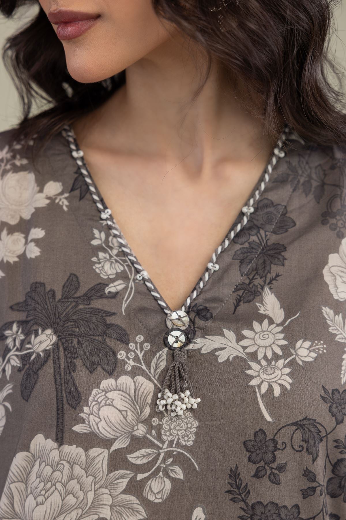 Gray Lawn Kurta