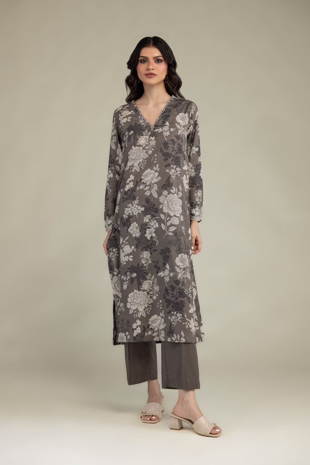 Gray Lawn Kurta