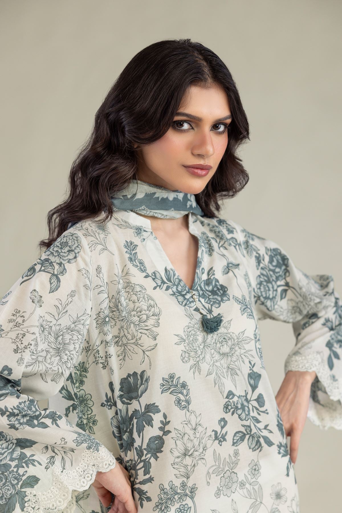 Floral Lawn Dupatta
