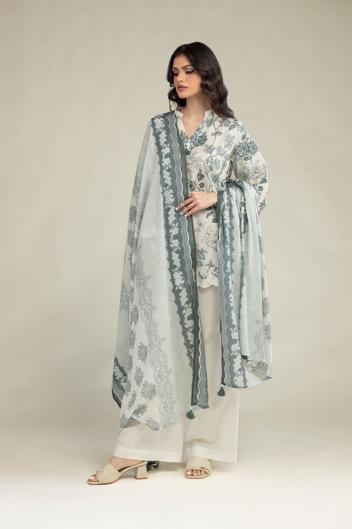 Floral Lawn Dupatta